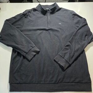 TravisMathew Mens XXL Black Schaffer's Mill 1/4 Zip Fleece Pullover Sweater